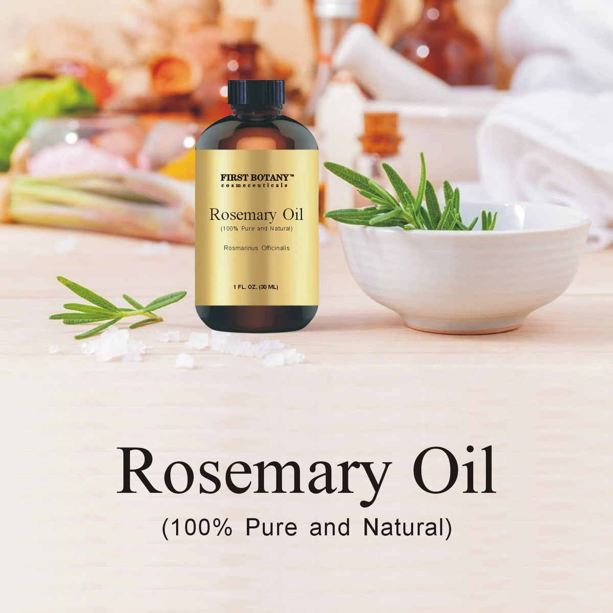 Rosemary Pure Essential Oil (GC/MS Tested), 1/2 fl oz (15 ml) Dropper Bottle