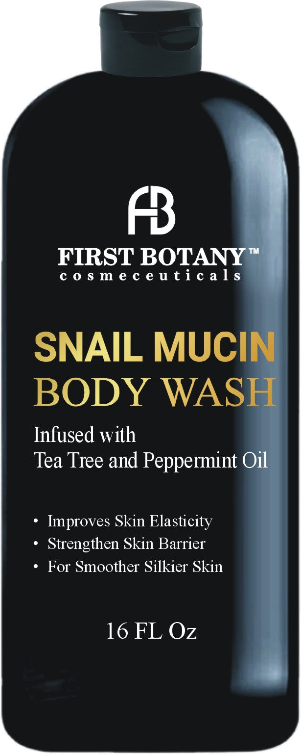 Tea Tree Snail Mucin Body Wash - Fights Body Odor, Athlete's Foot, Jock Itch, Nail Issues, Dandruff, Acne, Eczema, Shower Gel for Women & Men, Skin Cleanser -16 fl oz